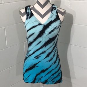 BALANCE COLLECTION OMBRÉ BLUE YOGA TANK, Size M